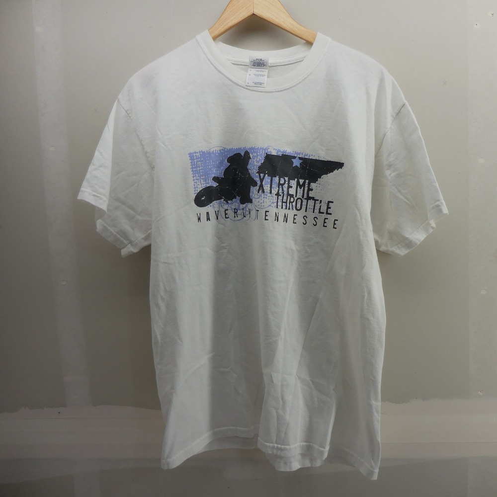 Gildan Xtreme Throttle Waverly‎ Tennessee Motocross White Graphic T-Shirt Large
